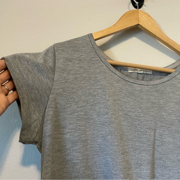 Rewind Gray Crop With Lace Hem - Picture 5 of 6